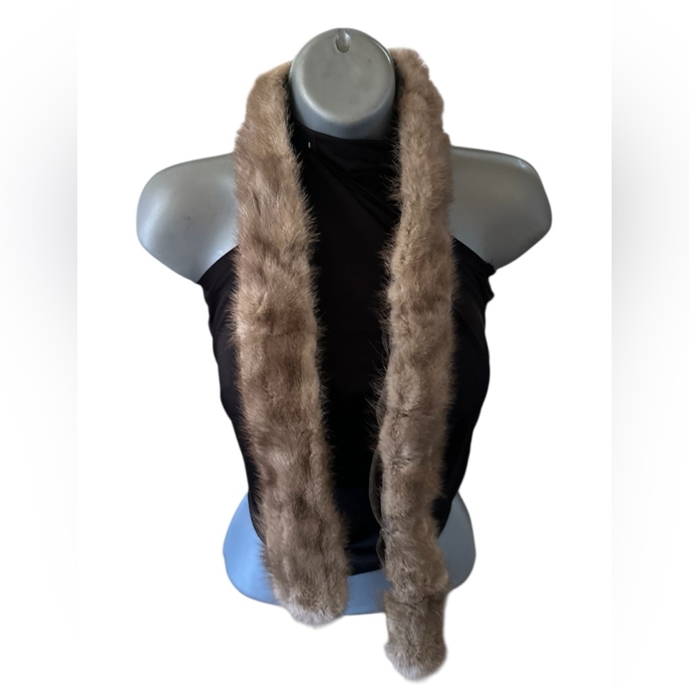 Faux Fur Tan Scarf